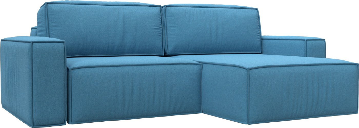 

Угловой диван Лига диванов Прага классик правый 125537 (рогожка амур голубой)