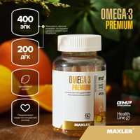 БАД Maxler Omega-3 Premium EPA/DHA 400/202 (60 капсул, цитрус)