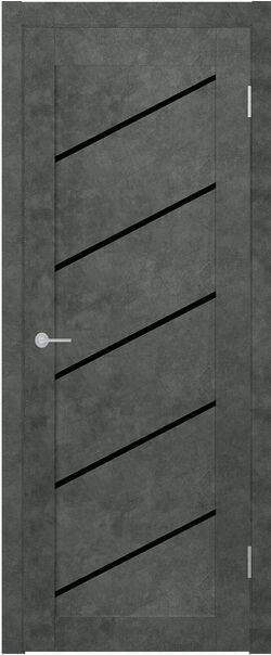 

Межкомнатная дверь Юркас Stark ST7 ДО 80x200 (бетон темный, стекло lacobel черный лак)