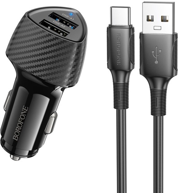 

Автомобильное зарядное Borofone BZ31A USB Type-C (черный)