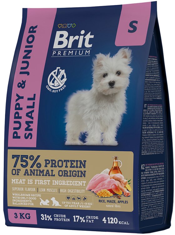 

Сухой корм для собак Brit Premium Dog Puppy and Junior Small курица 1 кг
