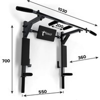 Турник с брусьями Absolute Champion Атлант с узким хватом АЧ 11851 (черный/черные ручки)