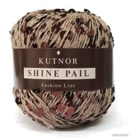 Пряжа для вязания Kutnor Shine Pail 128 50 г 120 м (бежевый с коричневыми пайетками)