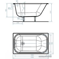 Ванна Универсал Каприз-Б 120x70 (2 сорт, с ножками)