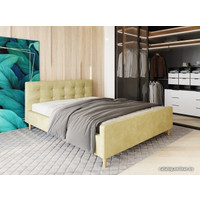 Кровать Настоящая мебель Pinko 140x200 (вельвет, бежевый)