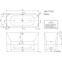 Ванна Villeroy & Boch Finion 170x70 UBQ177FIN7N100V4-01