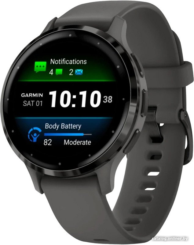 Умные часы Garmin Venu 3S (серая галька, с силиконовым ремешком)