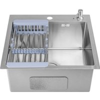 Кухонная мойка Saniteco 5050 (с сифоном, дозатором и коландером) в Борисове