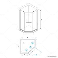 Душевой уголок RGW HO-084B 90x90 (черный/тонированное стекло)