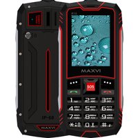 Кнопочный телефон Maxvi R10 (черный/красный)