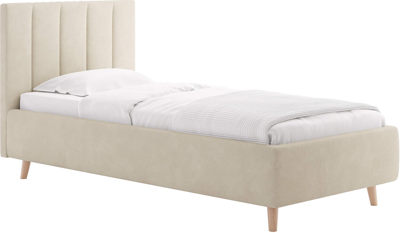 Кровать Сонум Alma 90x200 (замша кремовый)