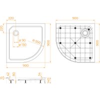 Душевой поддон RGW SMC/R-C W 12350499-01