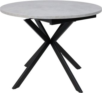 Кухонный стол Listvig Vega 100-135x75 (бетон светлый//черный)