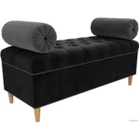 Банкетка Лига диванов Глория 113668 (велюр черный/серый/серый)