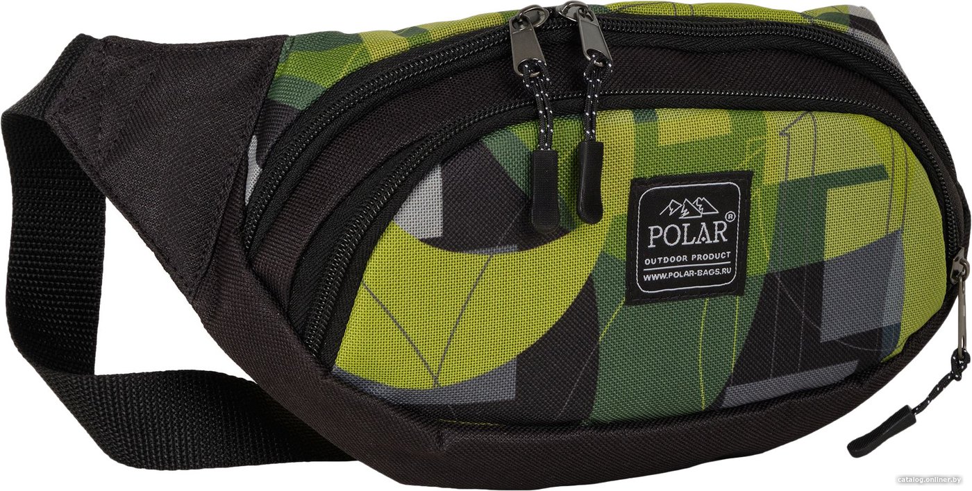 Сумка на пояс Polar П17011 (черный/зеленый)