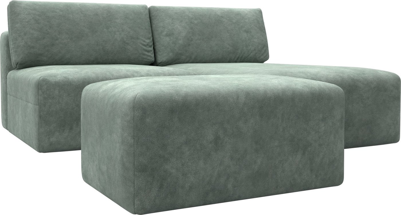 

Угловой диван Лига диванов Лига-060 НПБ угол универсальный с пуфом 129695 (велюр Brut 08 зеленый)