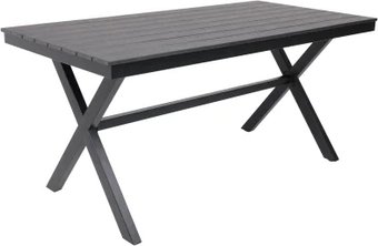 Стол AksHome Florence 160x80x77 (сталь-черная/черный)