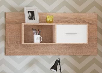 Полка Империал Стелс 1д (дуб сонома/белый)