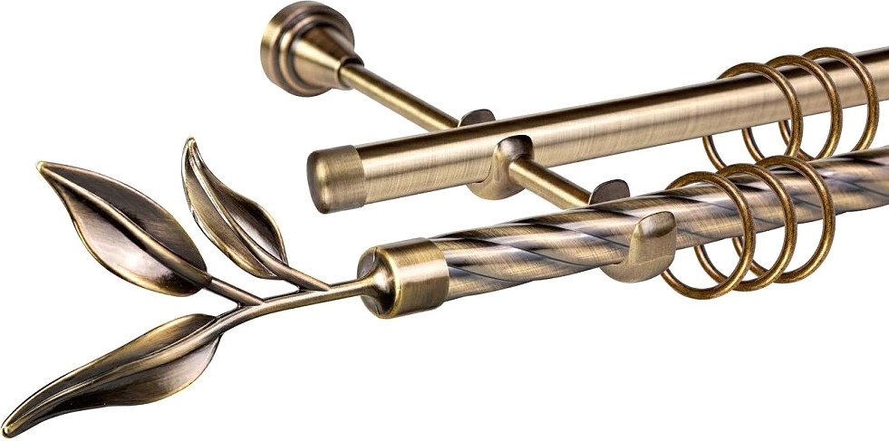 

Карниз для штор АС ФОРОС Grace D19К/19Г + наконечники Лавр (2м, антик)