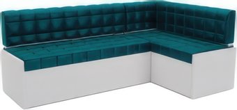 Мебель-АРС Ганновер правый 208x82x133 (сине-зеленый Star Velvet 43 Black Green)