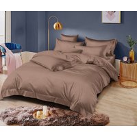 Евро комплект постельного белья Реноме Евро Оливковая коллекция Молочный шоколад 18-1324 (поплин однотонный)