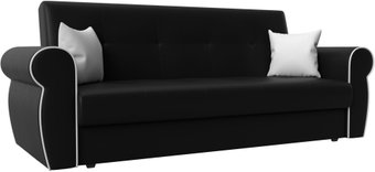 Лига диванов Лига-019 118387 (экокожа, черный/белый/подушки белый)