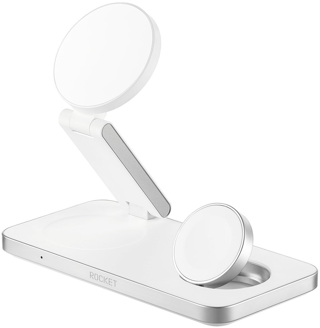 

Беспроводное зарядное Rocket Magic 3in1 (белый)