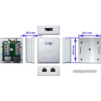 Розетка компьютерная TWT TWT-SM2-4545/S6-WH