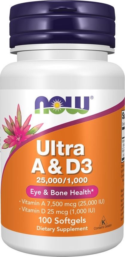 

Витамин Now Foods Ultra A & D3 25.000/1.000 (100 капсул)