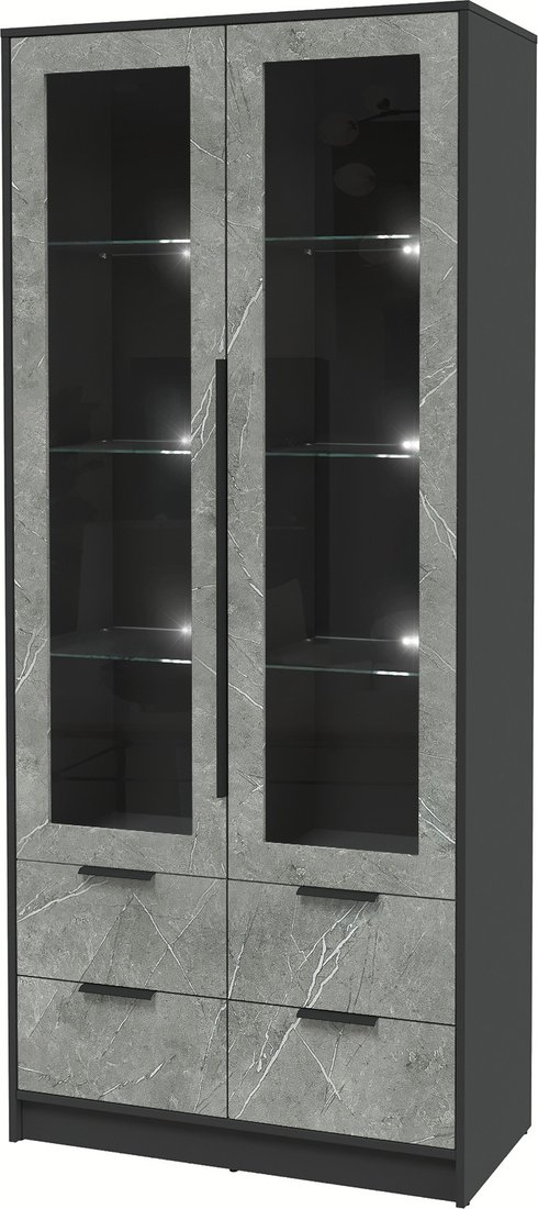 

Шкаф-витрина Интерлиния Концепт КТ-ШВ2 с подсветкой Глосс (антрацит/керамика)