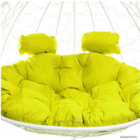 Подвесное кресло M-Group Для двоих 11450111 (белый ротанг/желтая подушка)