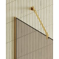Душевая стенка MaybahGlass 99x195 MGD-1354-3у (бронзовое матовое стекло/золото)