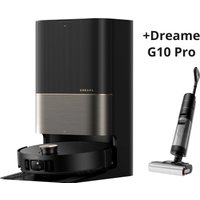 Робот-пылесос Dreame Robot Vacuum X50 Ultra Complete + Вертикальный пылесос Dreame G10 Pro Wet and Dry Vacuum (евровилка, черный) по акции