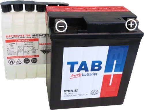 

Мотоциклетный аккумулятор TAB YTX7L-BS (6 А·ч)