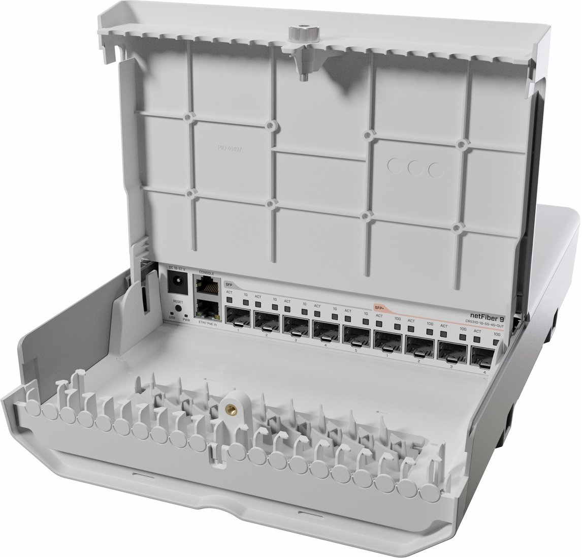 

Управляемый коммутатор 2-го уровня Mikrotik netFiber 9 CRS310-1G-5S-4S+OUT