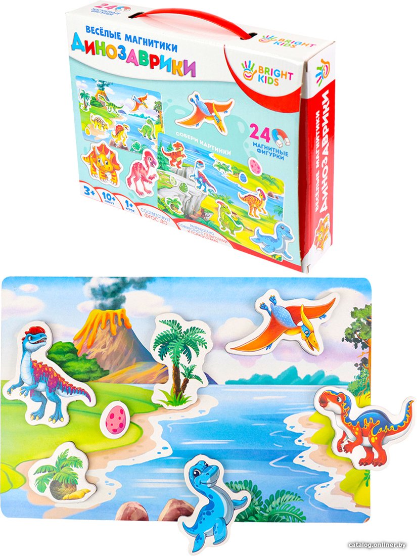 Развивающая игра Bright Kids Веселые магнитики. Динозаврики ИН-5523
