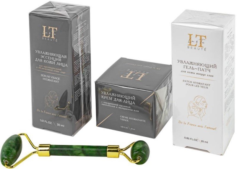 

La and Te beaute Набор косметики Гель-патч+Эссенция+Крем для лица+Массажный ролик LT-22