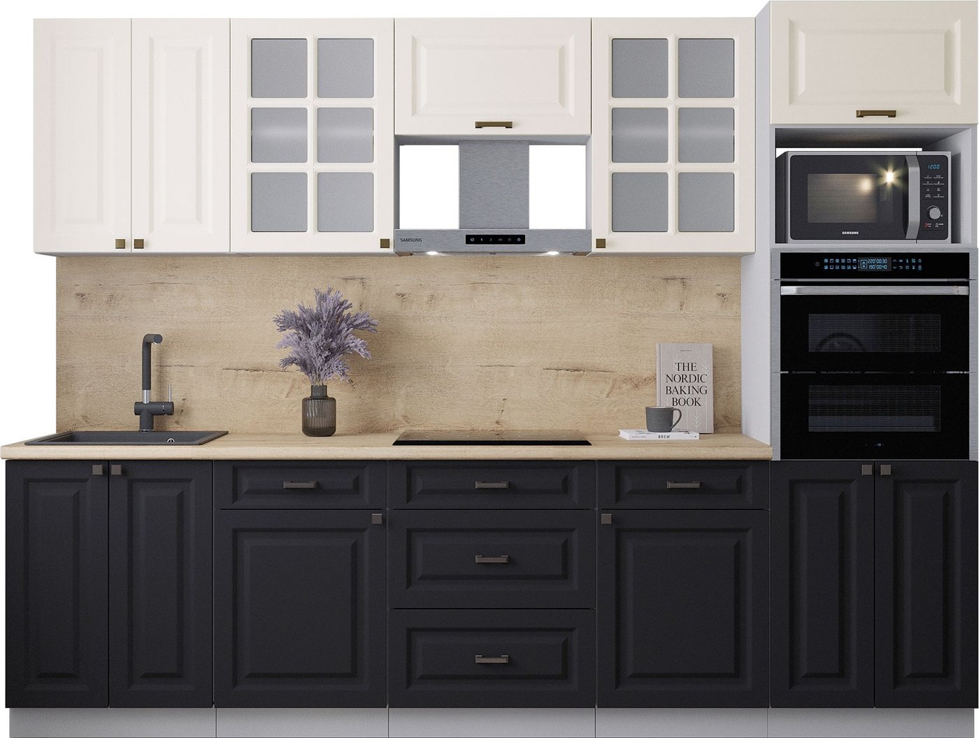 

Готовая кухня Интерлиния Мила Деко 2.8 (черный/белый/дуб бунратти)