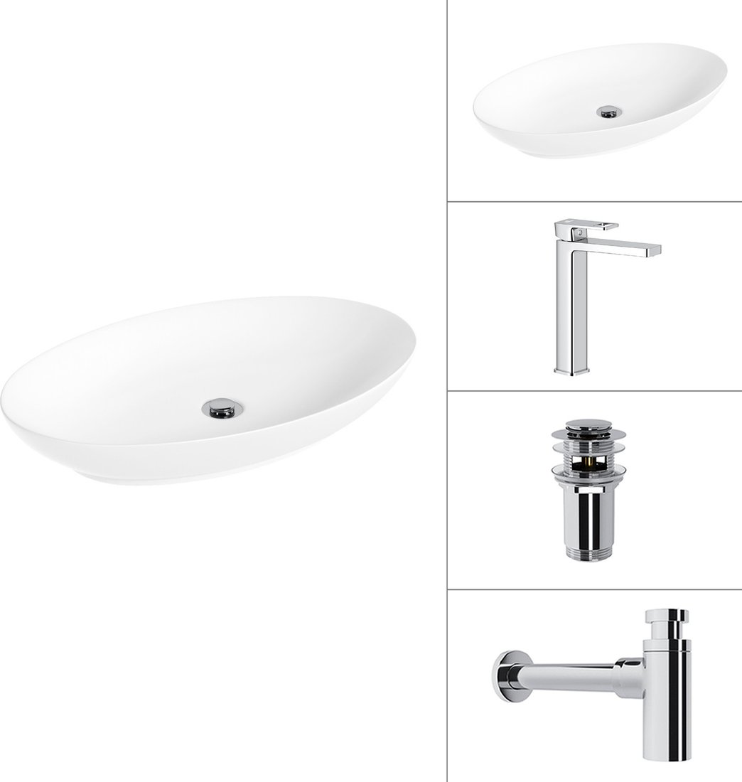 Умывальник Lauter 21571 + Cascade 21СК0655C + сифон 21635CH + дон.клапан 21190CH (хром)