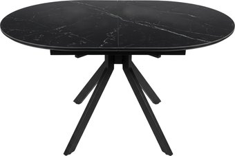 Кухонный стол Васанти плюс Дорн-1 120-160x80 (черный мрамор/черный)