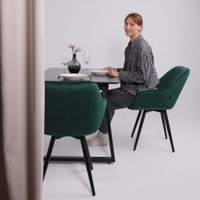 Кухонный стол Lepremo AV 1208 HPL+МДФ раздвижной 1200-1600x800 (черный тунис/черный)