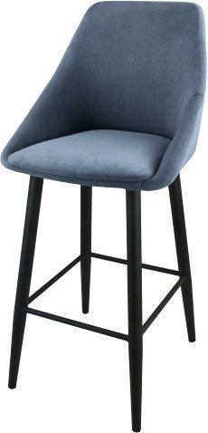 Стул Гальваник Монти барный (ткань, черный муар/catania steel)