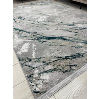 Ковер для жилой комнаты Radjab Carpet Афина Прямоугольник 9012A 12861RK (1.6x2.3, Grey/D.Green)