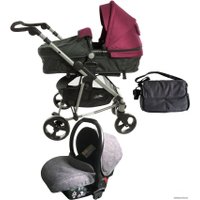 Универсальная коляска ForKiddy Siesta (3 в 1, бордовый)