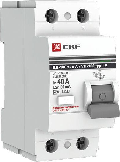 

Устройство защитного отключения EKF PROxima ВД-100 2P 40А 30мА elcb-2-40-30-e-a-pro