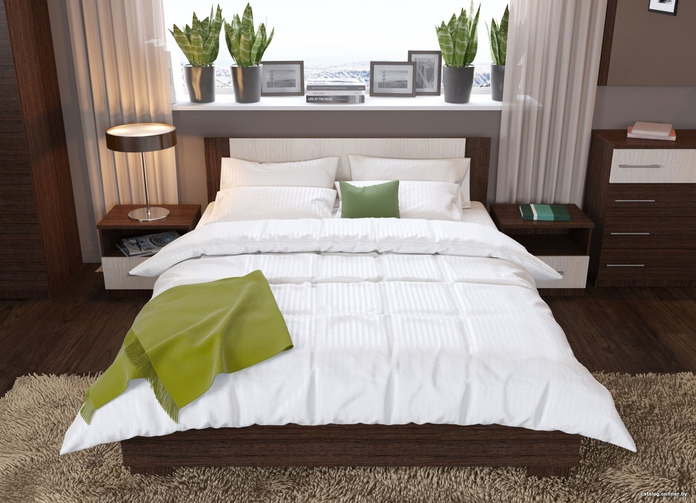 Кровать Империал Аврора 120x200 (венге/дуб молочный)