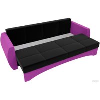 Диван Лига диванов Сатурн 101029 (микровельвет, черный/фиолетовый)