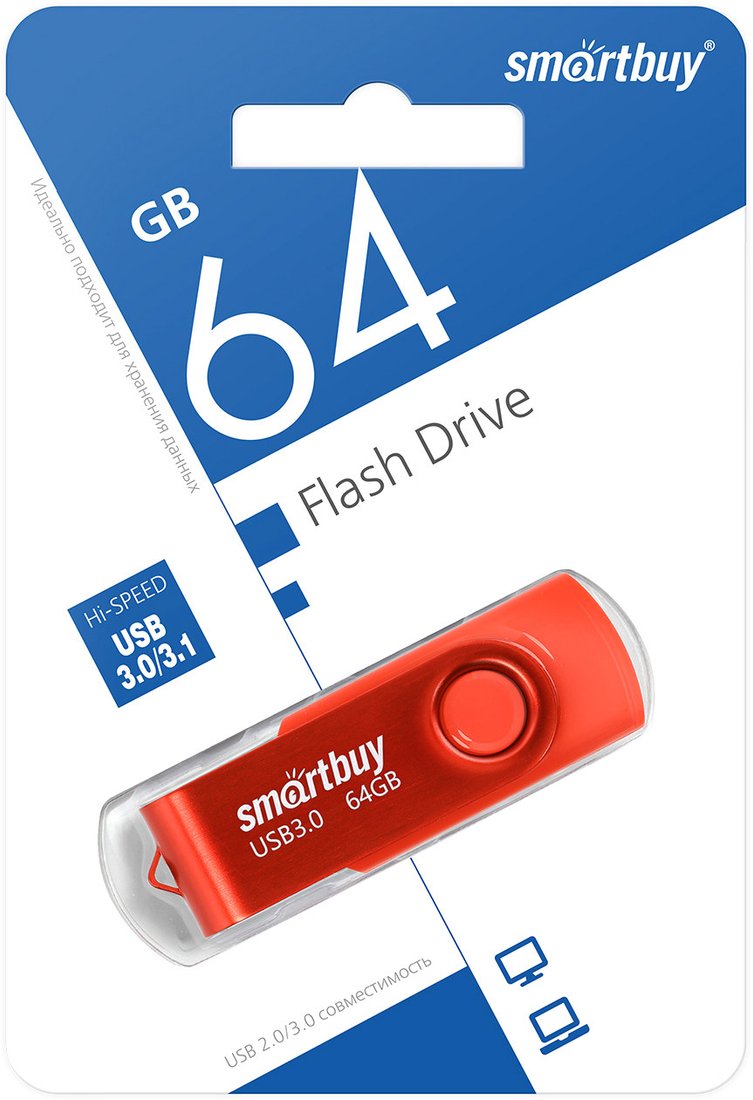 

USB Flash SmartBuy Twist 3.0 64GB (красный)