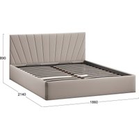 Кровать Трия Эвори с ПМ 180x200 Тип 1 (велюр Confetti Smoke) в Гродно