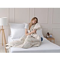 Одеяло Лен наш Лен/овечья шерсть Евро 208840 (200x220, бежевый)